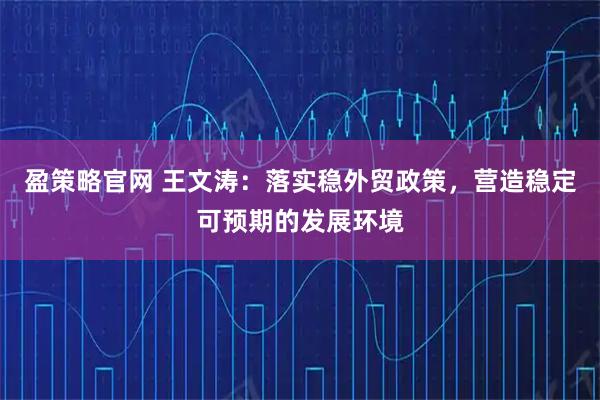 盈策略官网 王文涛：落实稳外贸政策，营造稳定可预期的发展环境